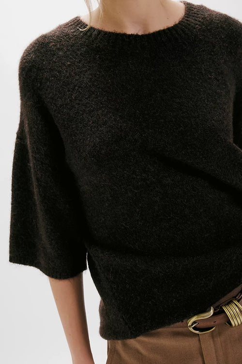 Free People Margot SoftSpun Sweater Tee in Black 