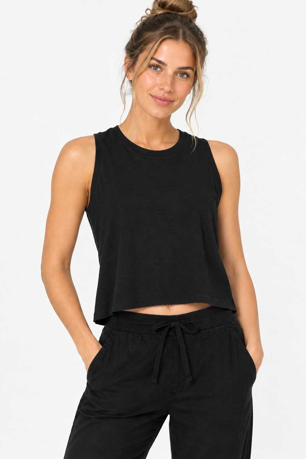 Tasc Nola Crop Tank | Black