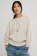 Free People Alma Pullover in Marshmellow Heather