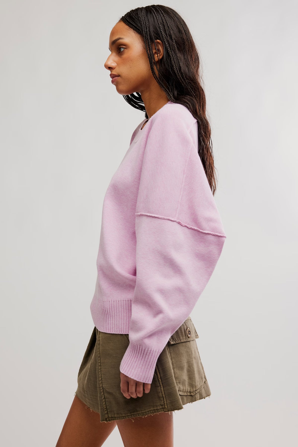 Alma Pullover in Fragrant Lilac-side view