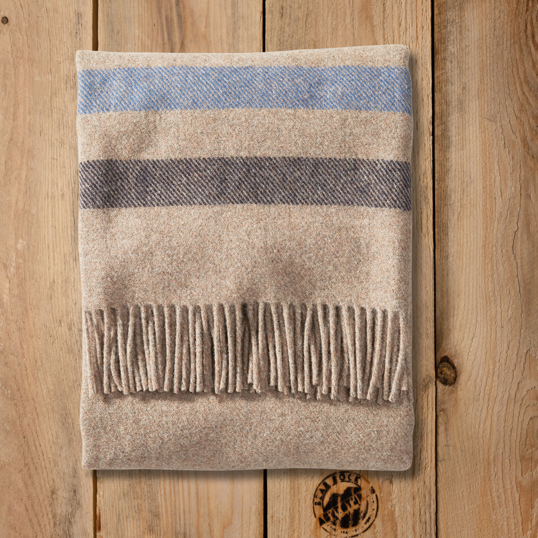 Pendleton Eco-Wise Wool Throw Fawn Stripe