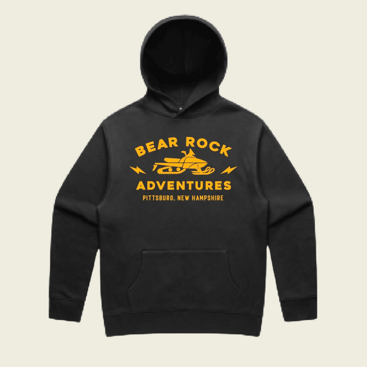 Bear Rock Pittsburg Yellow Relax Hoodie - Faded Black Front