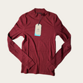 Prana W's Foundation Rib Mock Neck Rhubarb