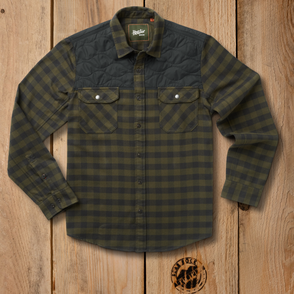 Howler Bros Quintana Quilted Flannel Cody Check Antique Black