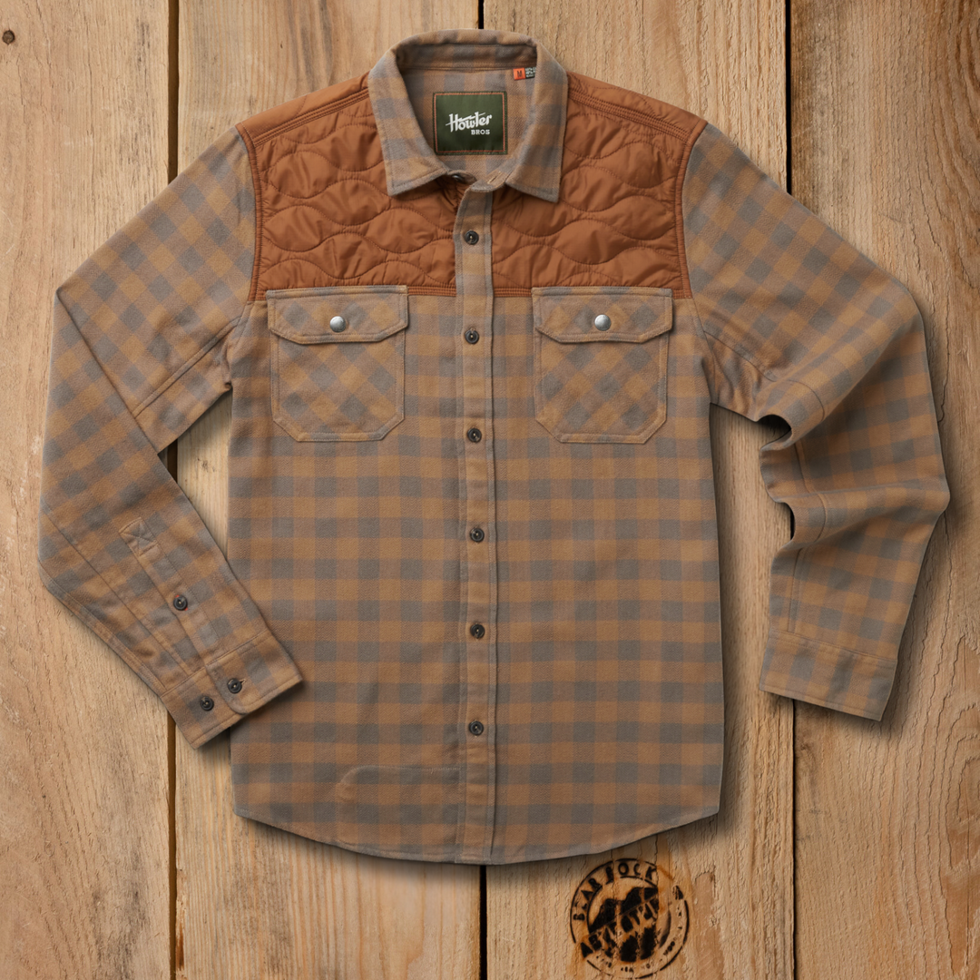 Howler Bros Quintana Quilted Flannel Cody Check Tannin
