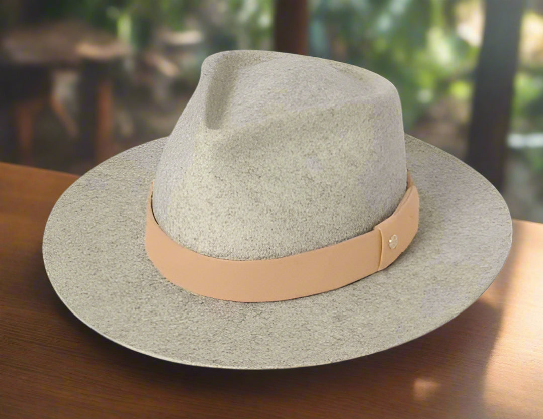 Kooringal Ladies Wide Brim Fedora Cara Light Grey Marble