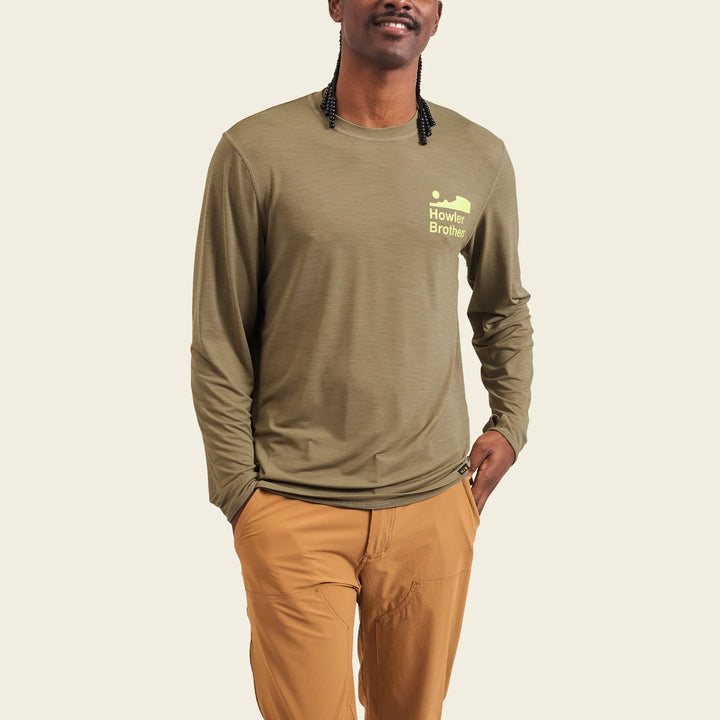 Howler Brothers HB Tech T Longsleeve | Faded Olive