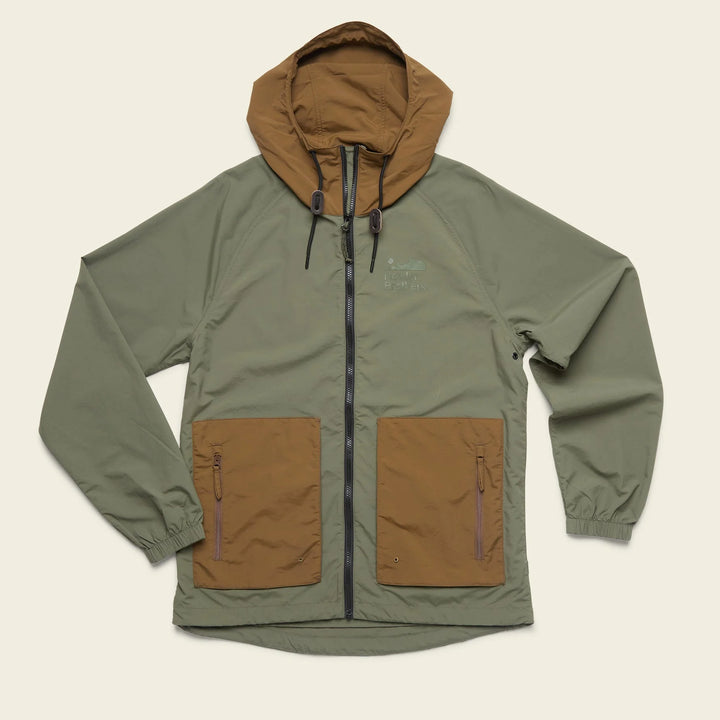 Howler Bros Seabreacher Jacket | Oregano Teak Close up hood