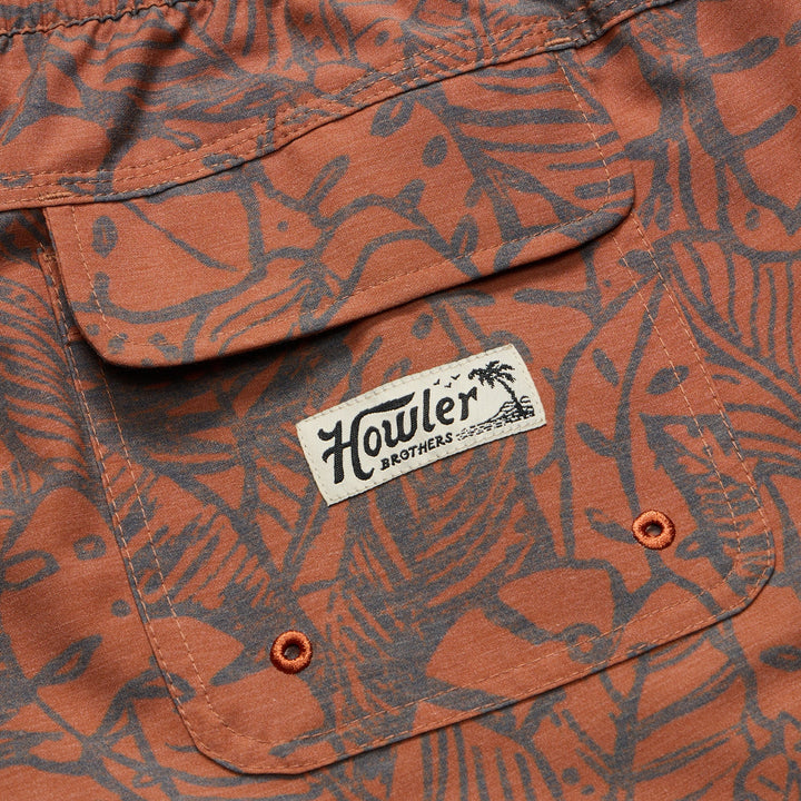 Howler Brothers Deep Set Boardshorts 17" | Leafy Lithographs : Adobe