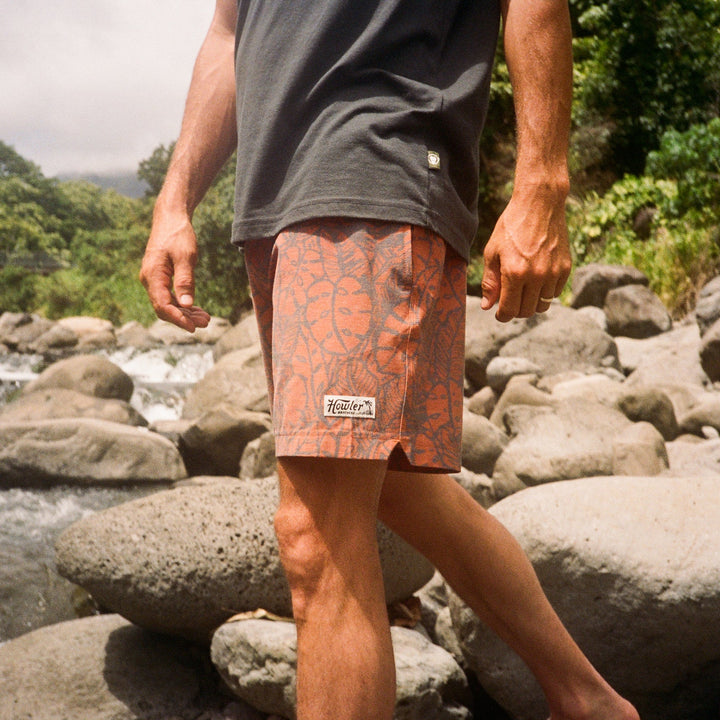 Howler Brothers Deep Set Boardshorts 17" | Leafy Lithographs : Adobe