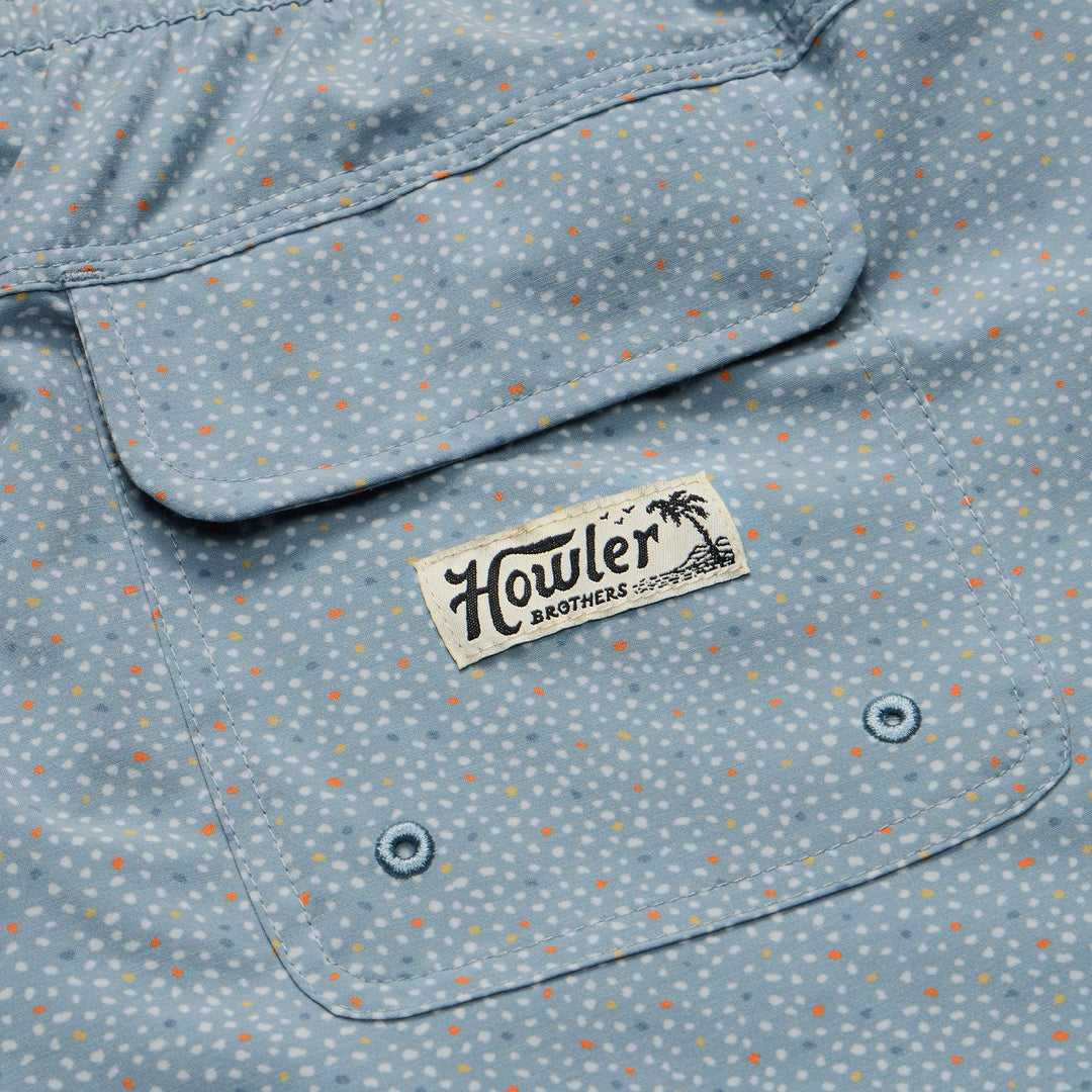 Howler Brothers Deep Set Boardshorts 17" | Lotsa Dots : Pool Blue
