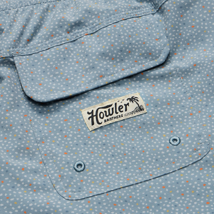 Howler Brothers Deep Set Boardshorts 17" | Lotsa Dots : Pool Blue