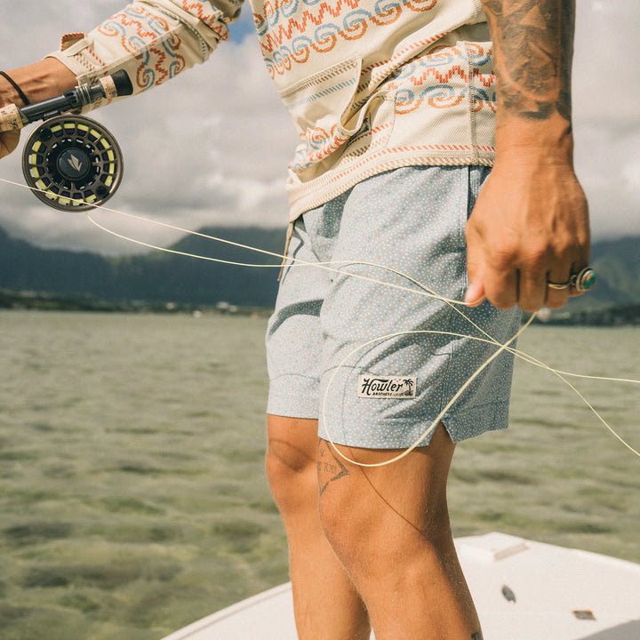 Howler Brothers Deep Set Boardshorts 17" | Lotsa Dots : Pool Blue