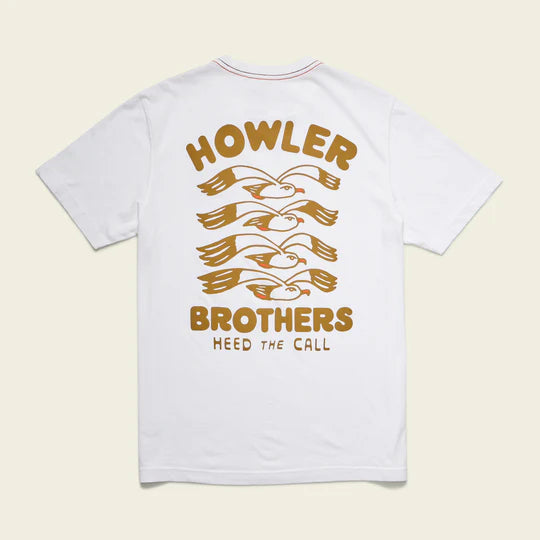 Howler Brothers Flocka Seagulls Cotton T-Shirt | Vintage White