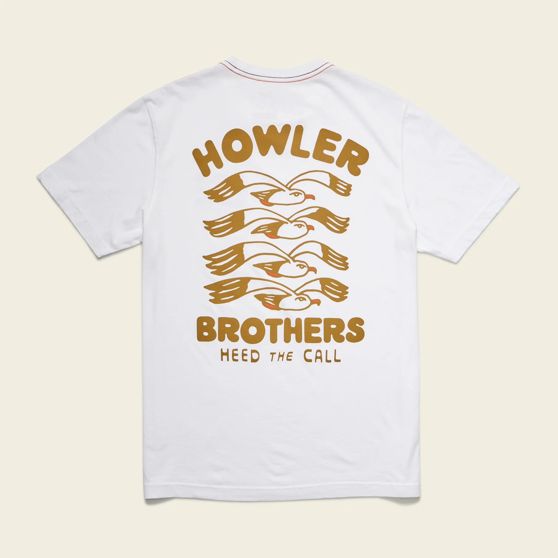 Howler Brothers Flocka Seagulls Cotton T-Shirt | Vintage White