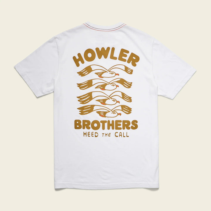 Howler Brothers Flocka Seagulls Cotton T-Shirt | Vintage White