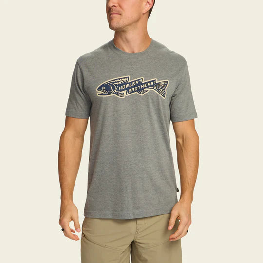 Howler Brothers Trout Bolt T-Shirt | Athletic Grey Heather