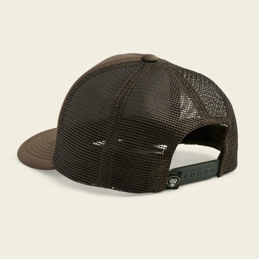Brown mesh cap on a beige background