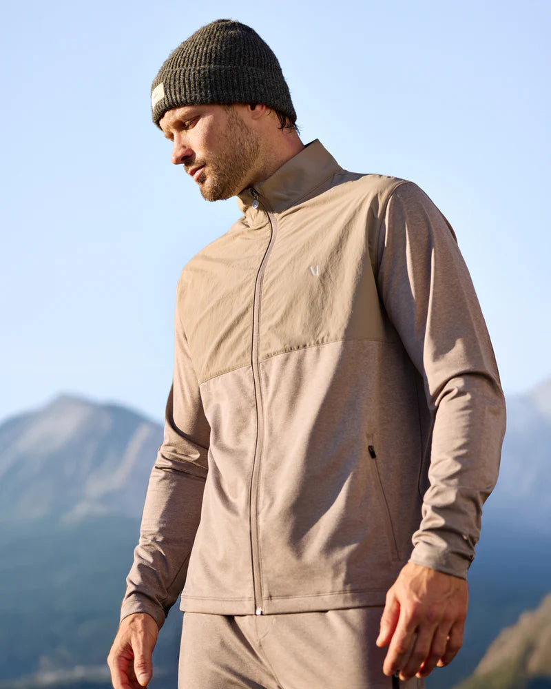 Vuori Men's Sunday Element Track Jacket | Mocha Heather