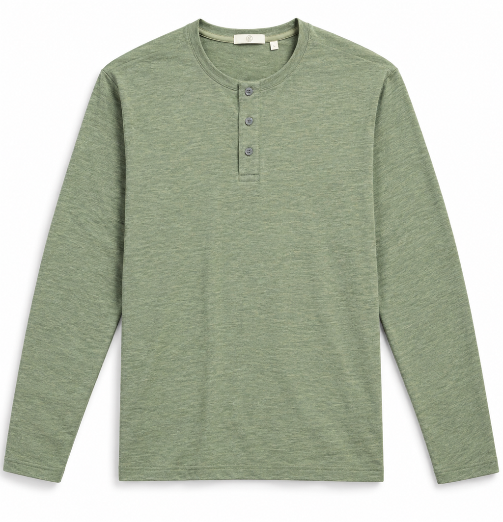 Tasc Everywear LS Henley |  Kelp Heather