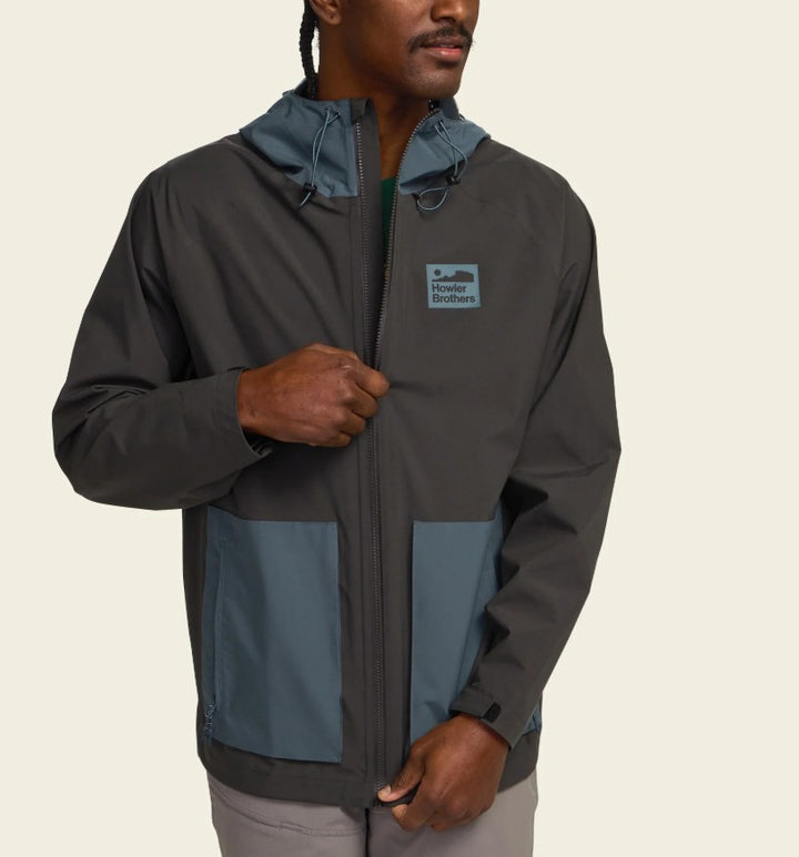 Howler Bros Storm Splitter Rain Shell | Antique Black / Dark Slate