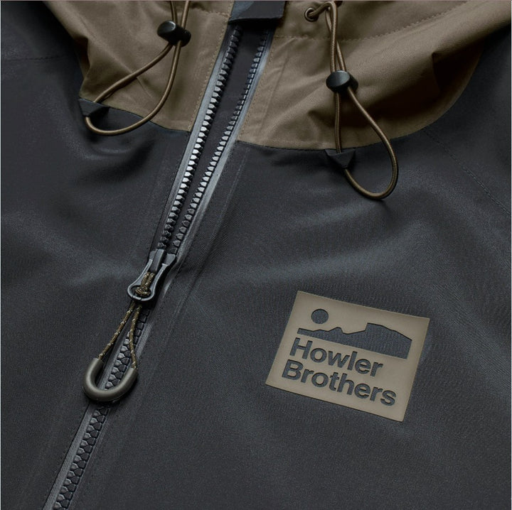 Howler Bros Storm Splitter Rain Shell | Antique Black / Dark Slate