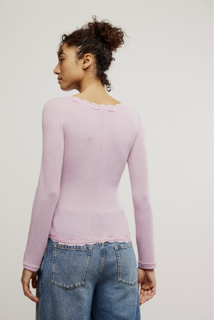 Free People Big Love Rib Cardigan | Plum Blossom