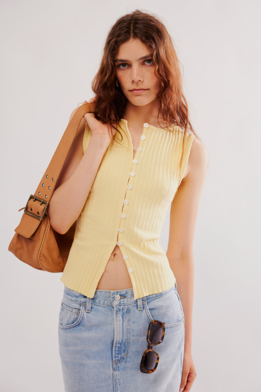 Free People Tilly Vest | Mellow Yellow