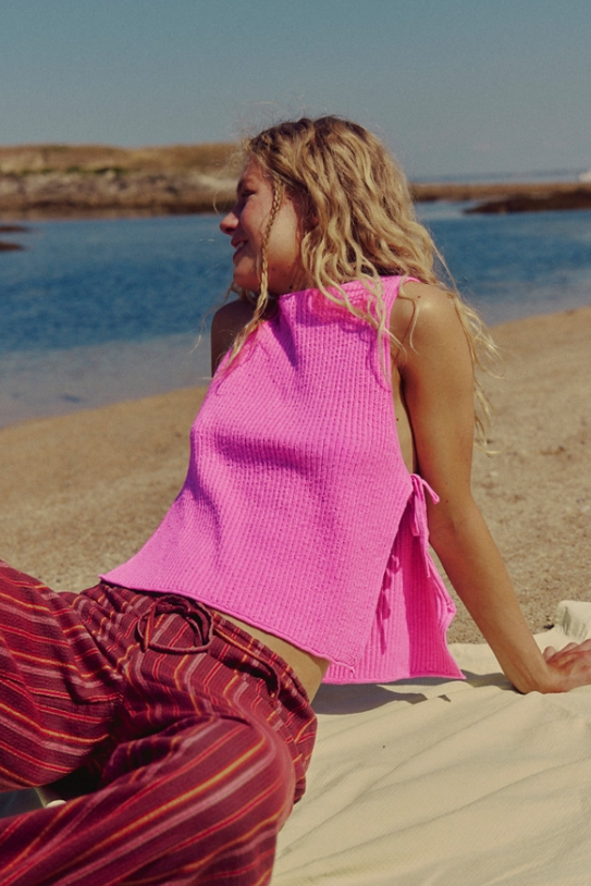 Lizzie Sweater Top | Island Pink