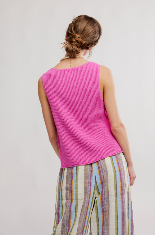 Lizzie Sweater Top | Island Pink