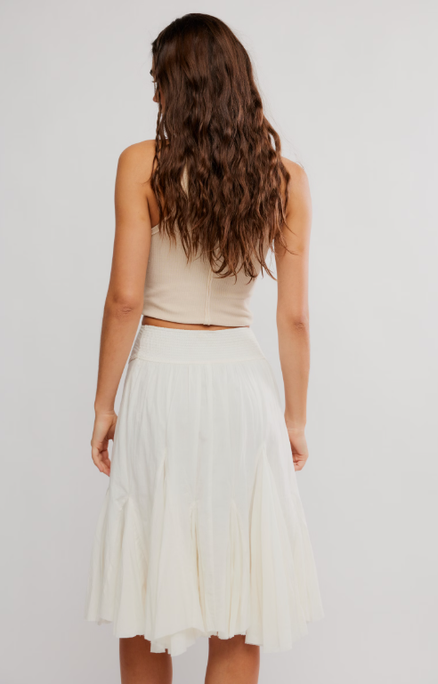 Free People Frida Godet Midi Skirt | Ivory