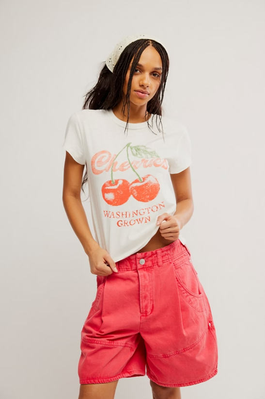 We The Free Nova Tee Graphic in Cherry Combo
