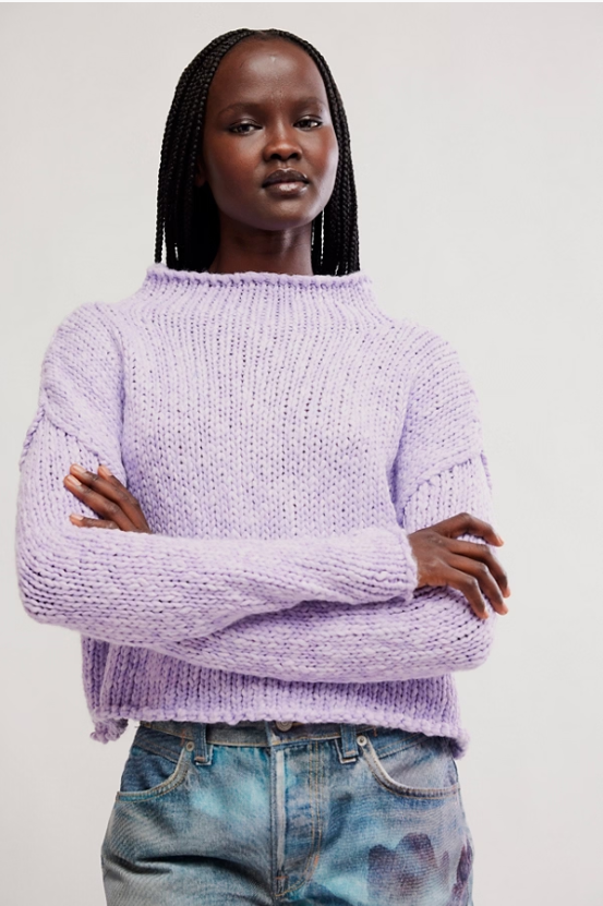 Opal Sweater in purple satin