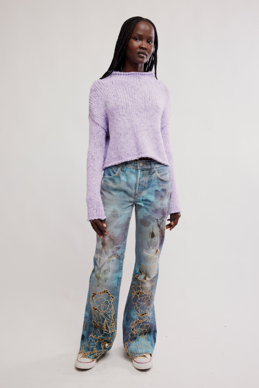 Opal Sweater in Purple Satin