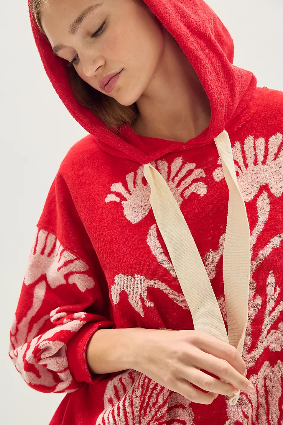 Shell Baby Hoodie in Cherry Combo