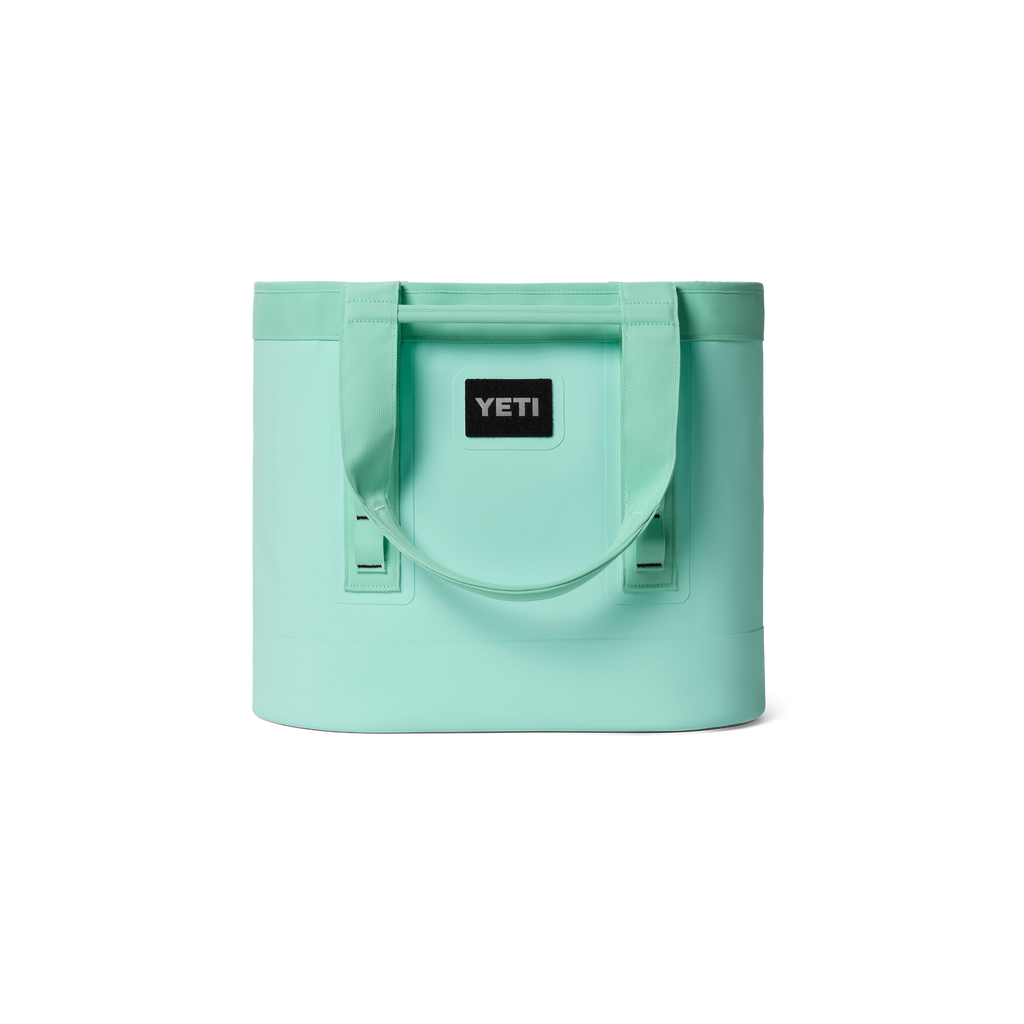 Mint green bag with YETI logo on a white background
