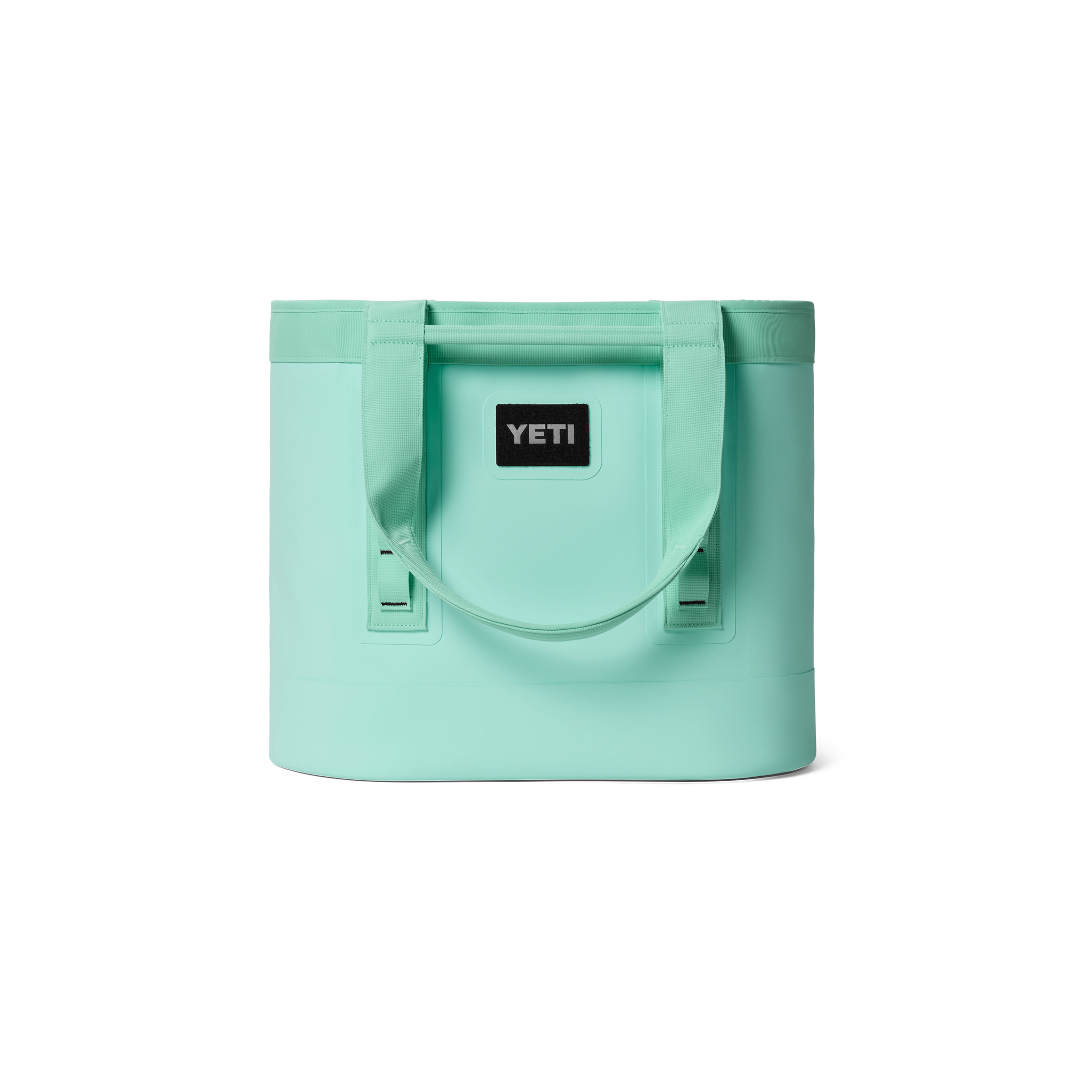 Mint green bag with YETI logo on a white background