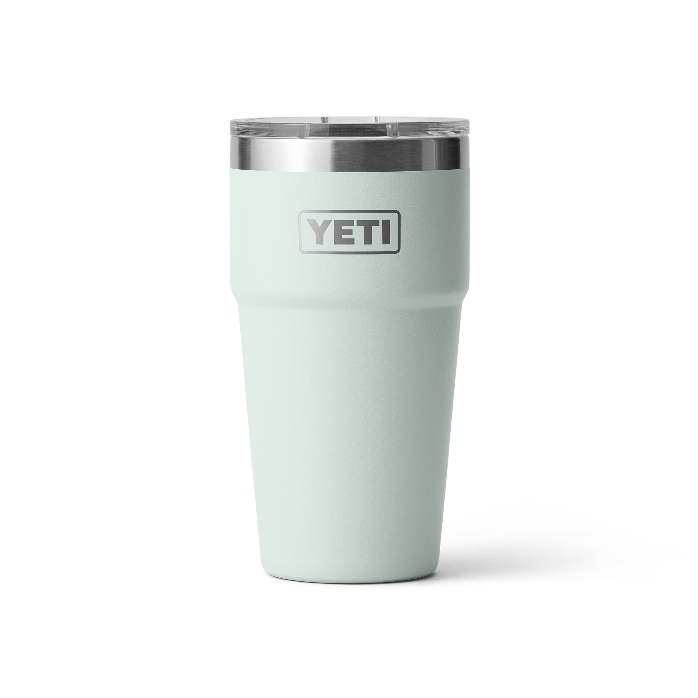 YETI tumbler with a light blue color on a white background
