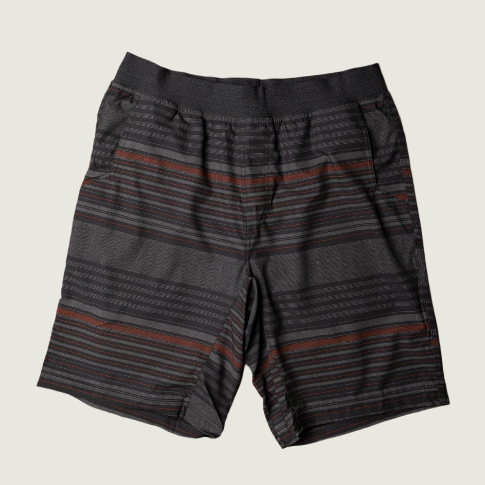 Prana M's Super Mojo Short ll Black Olive Stripe
