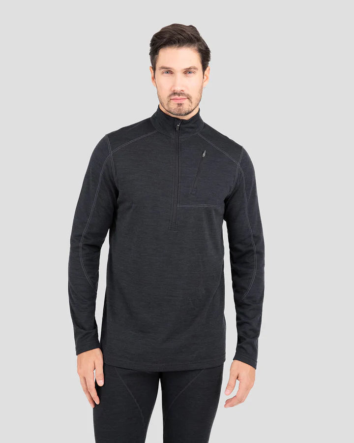 Terramar Men's Half Zip Thermawool 3.0 smoke heather