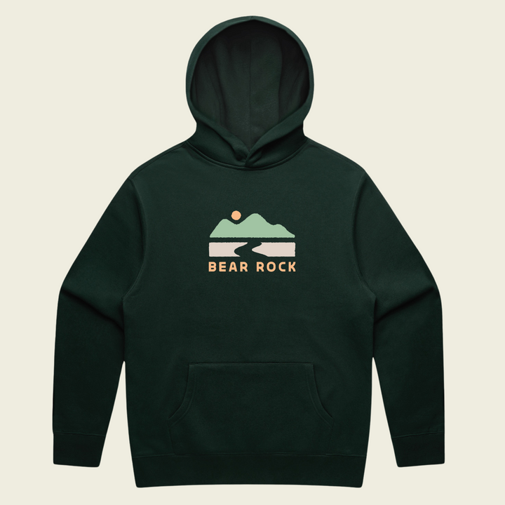 Bear Rock The Trailblazer Relax Hoodie Pine Green Front