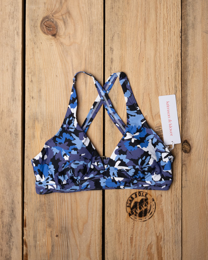 Krimson Klover Tilly Bikini Top Floral S Blue