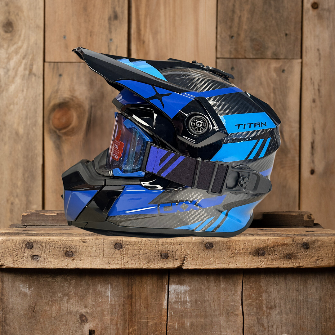 Titan Carbon DL Helmet Glossy Blue Carbon