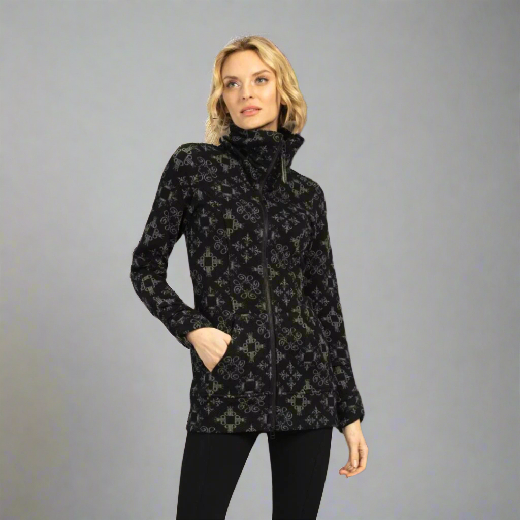 Tonia Debellis Molly Jacket Logo Black and Gray