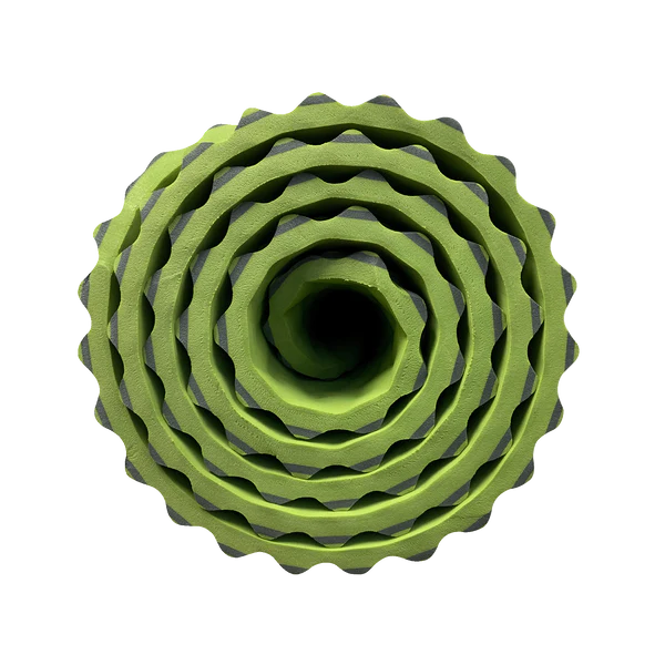 Green and gray textured ball on a white background