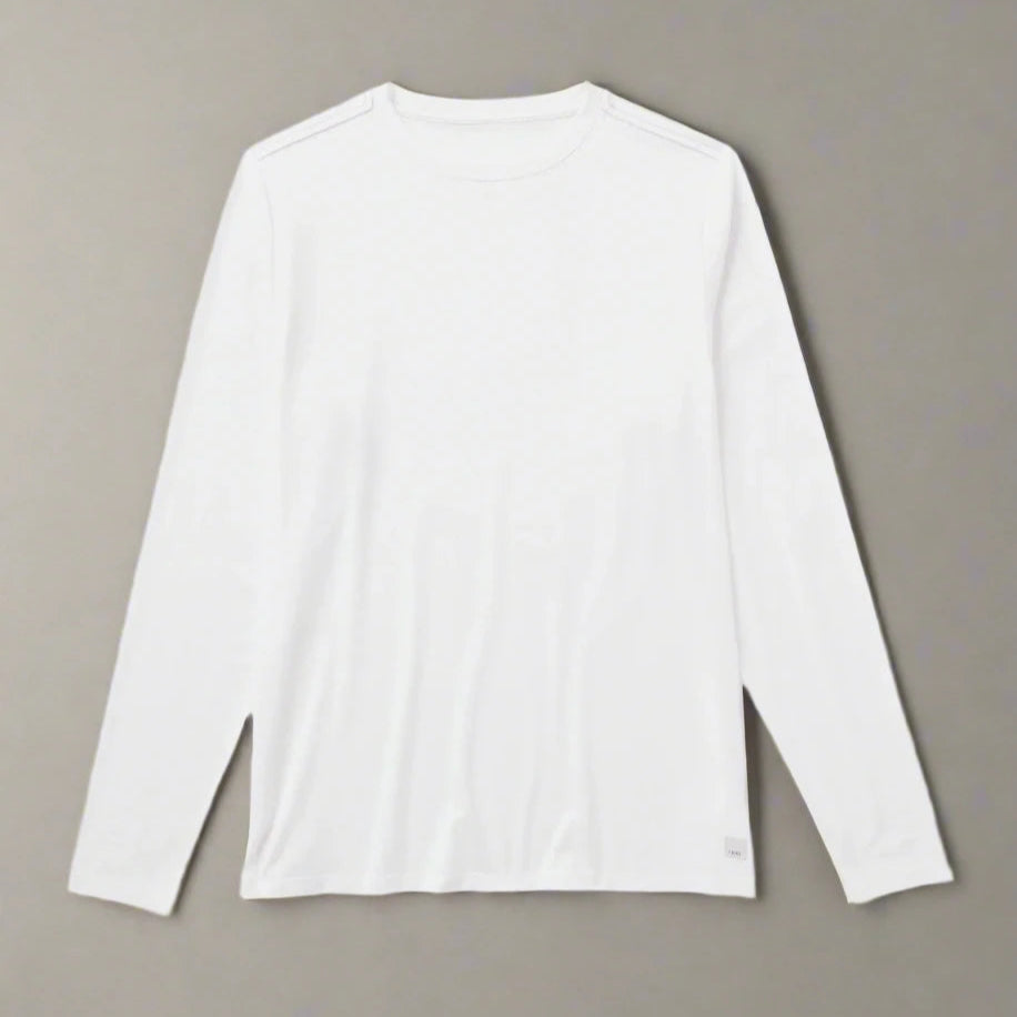Vuori M's Long-Sleeve Current Tech Tee | White