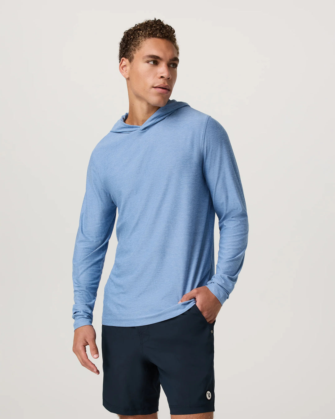 Vuori Strato Tech Hoodie | Isle Blue Heather