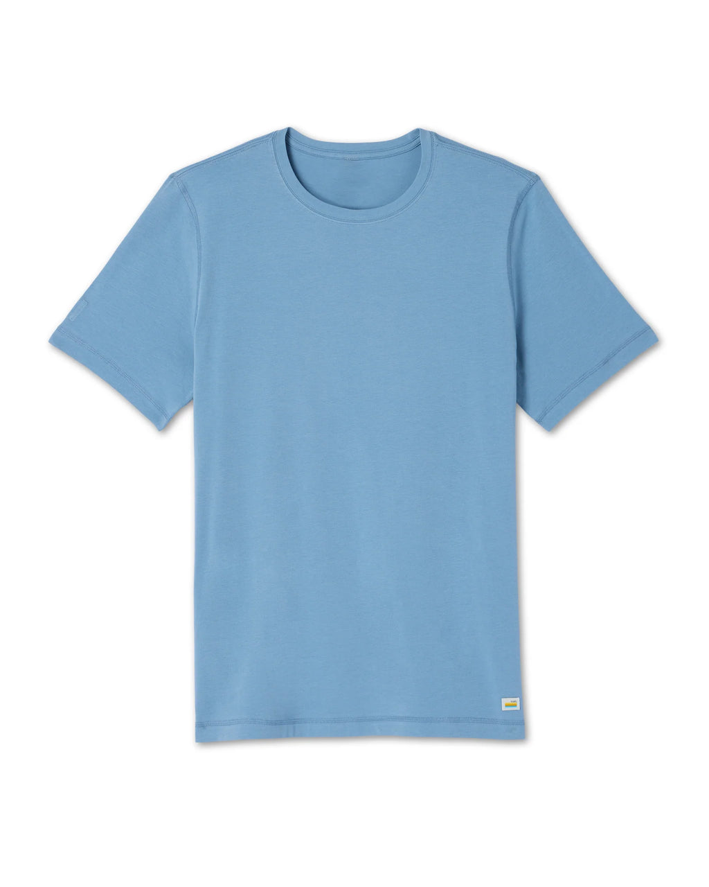 A light blue short-sleeve crewneck t-shirt displayed flat against a solid white background.