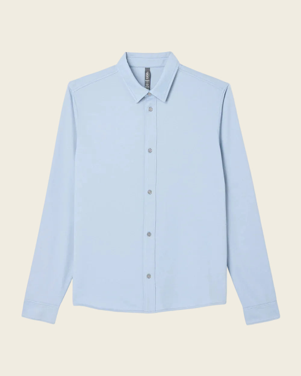 Light blue dress shirt on a white background