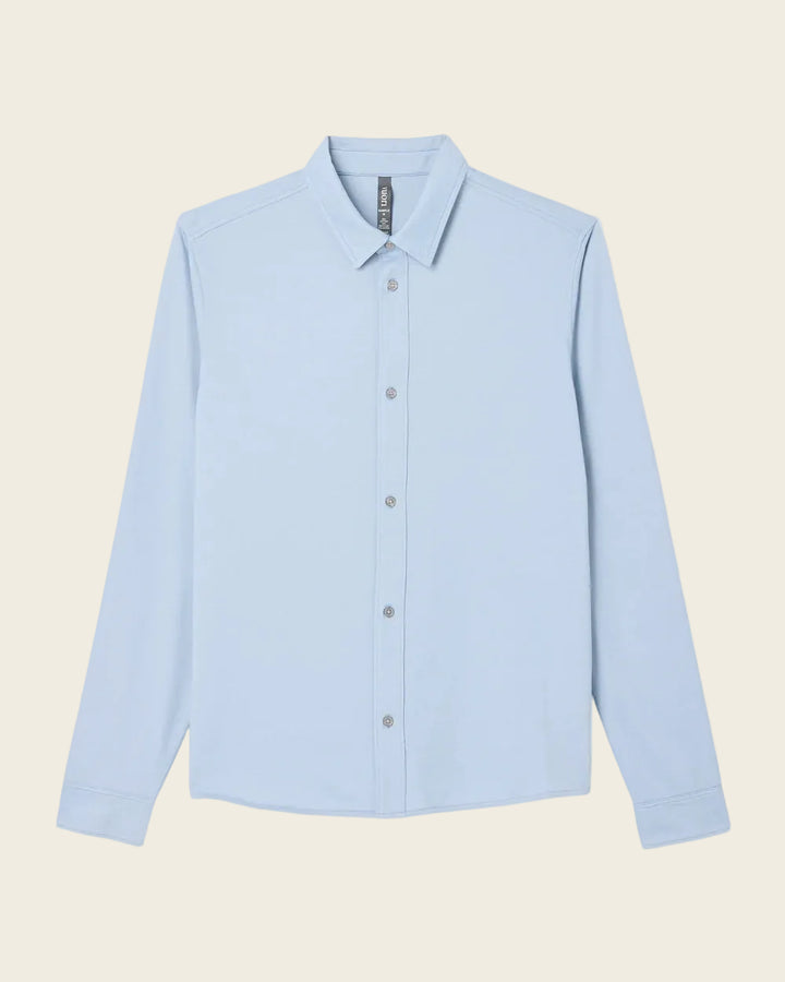 Light blue dress shirt on a white background